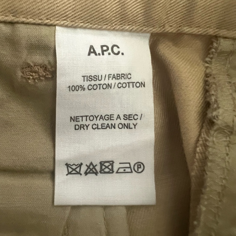 A.P.C. KHAKI PANTS SZ 30